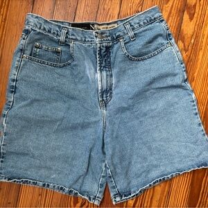 Blue Denim Shorts Missing Size Tag Vintage Street Wear Long Inseam Jorts